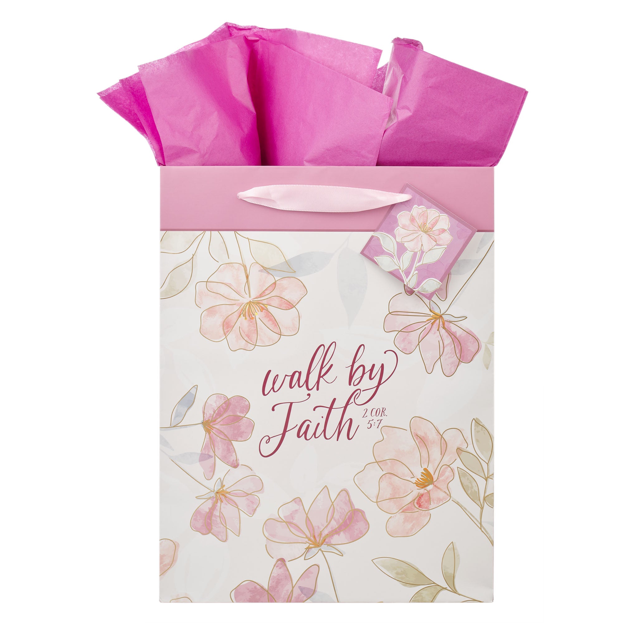 Gift Bag, Large Portrait (Walk by Faith Dusty Pink Cosmos Collection)
