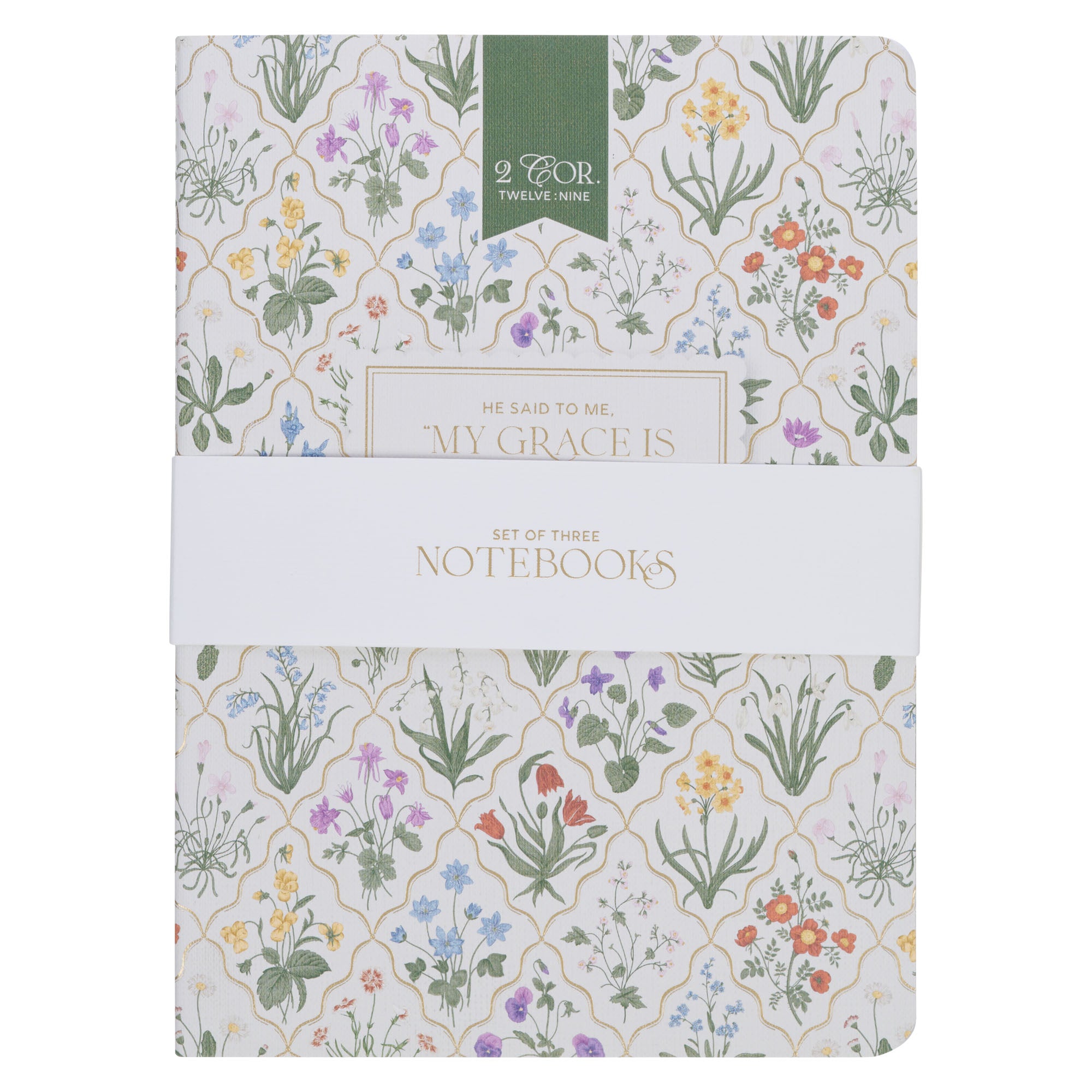 Notebook, Large (Set of 3) (Grace Taupe Wildflower Collection)