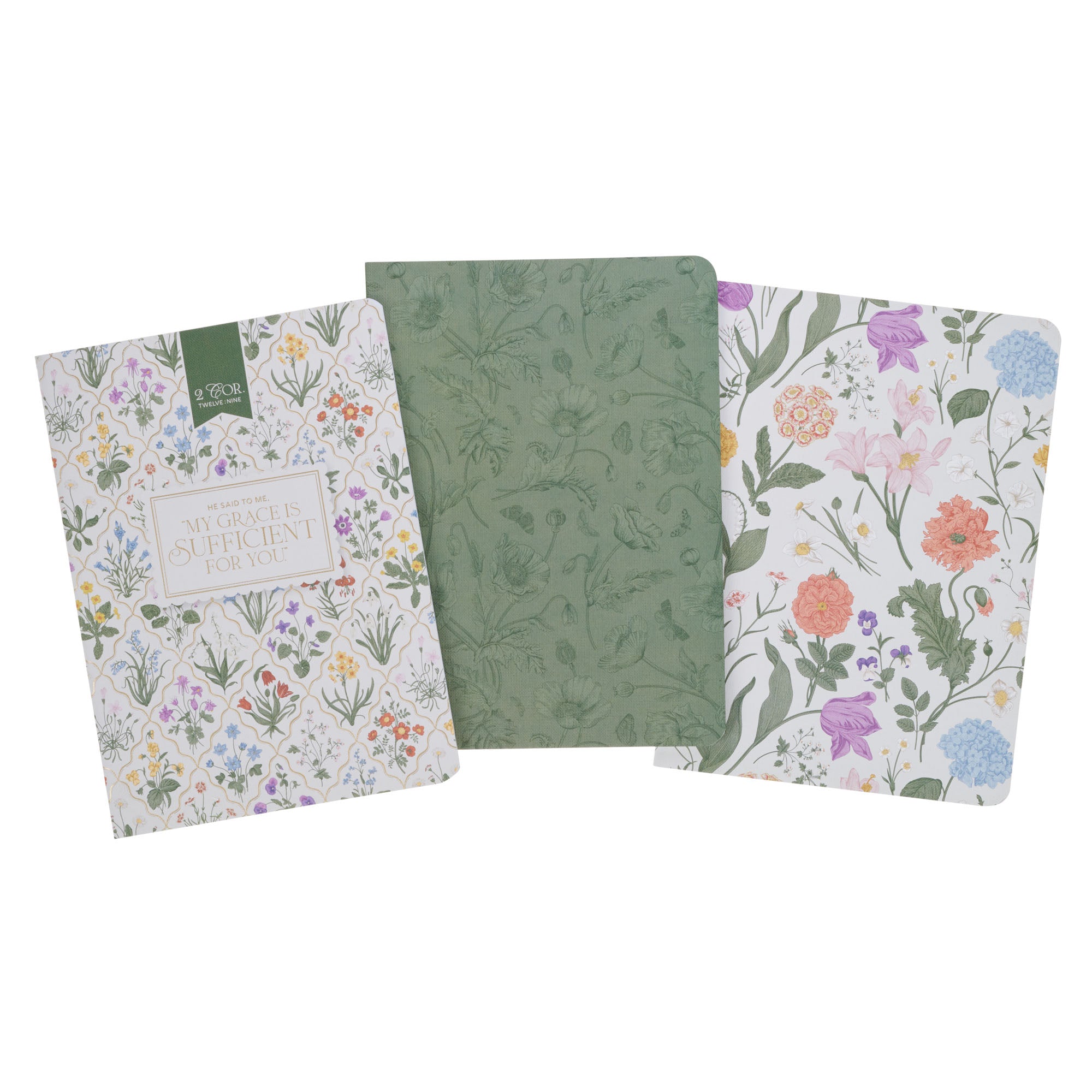 Notebook, Large (Set of 3) (Grace Taupe Wildflower Collection)