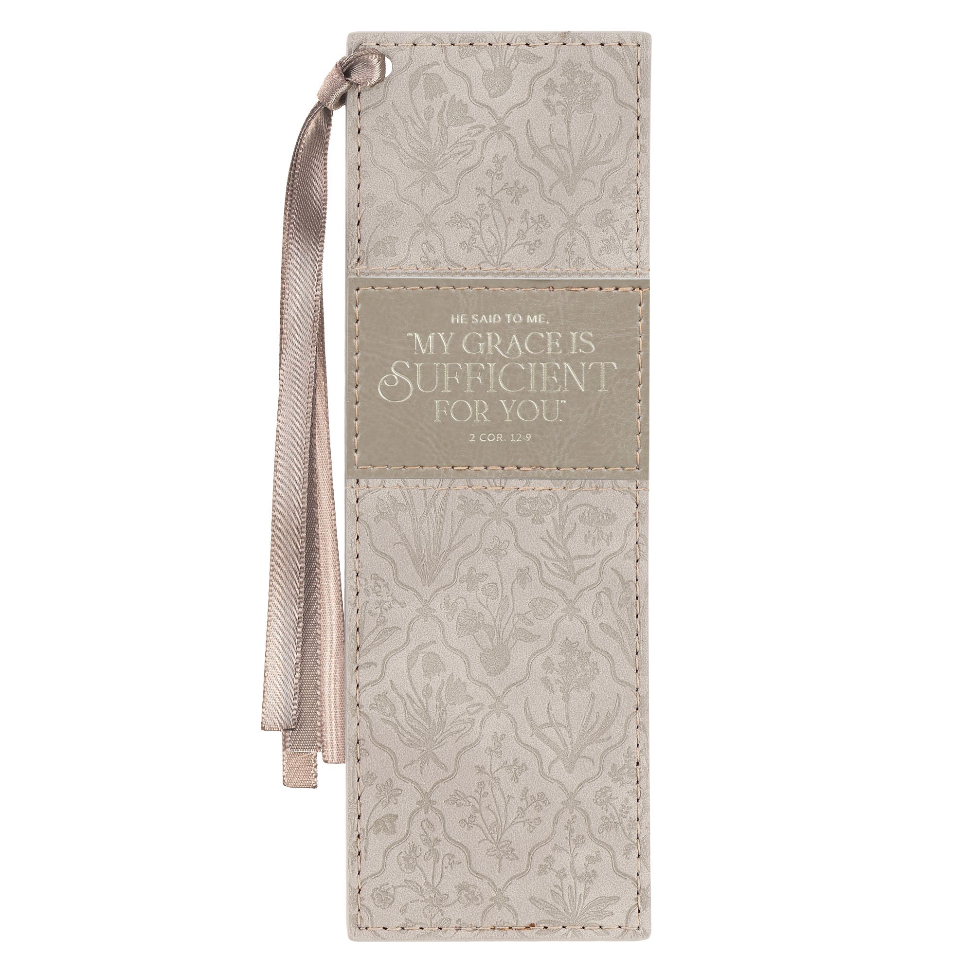 Bookmark with Ribbon (Grace Taupe Wildflower Collection)