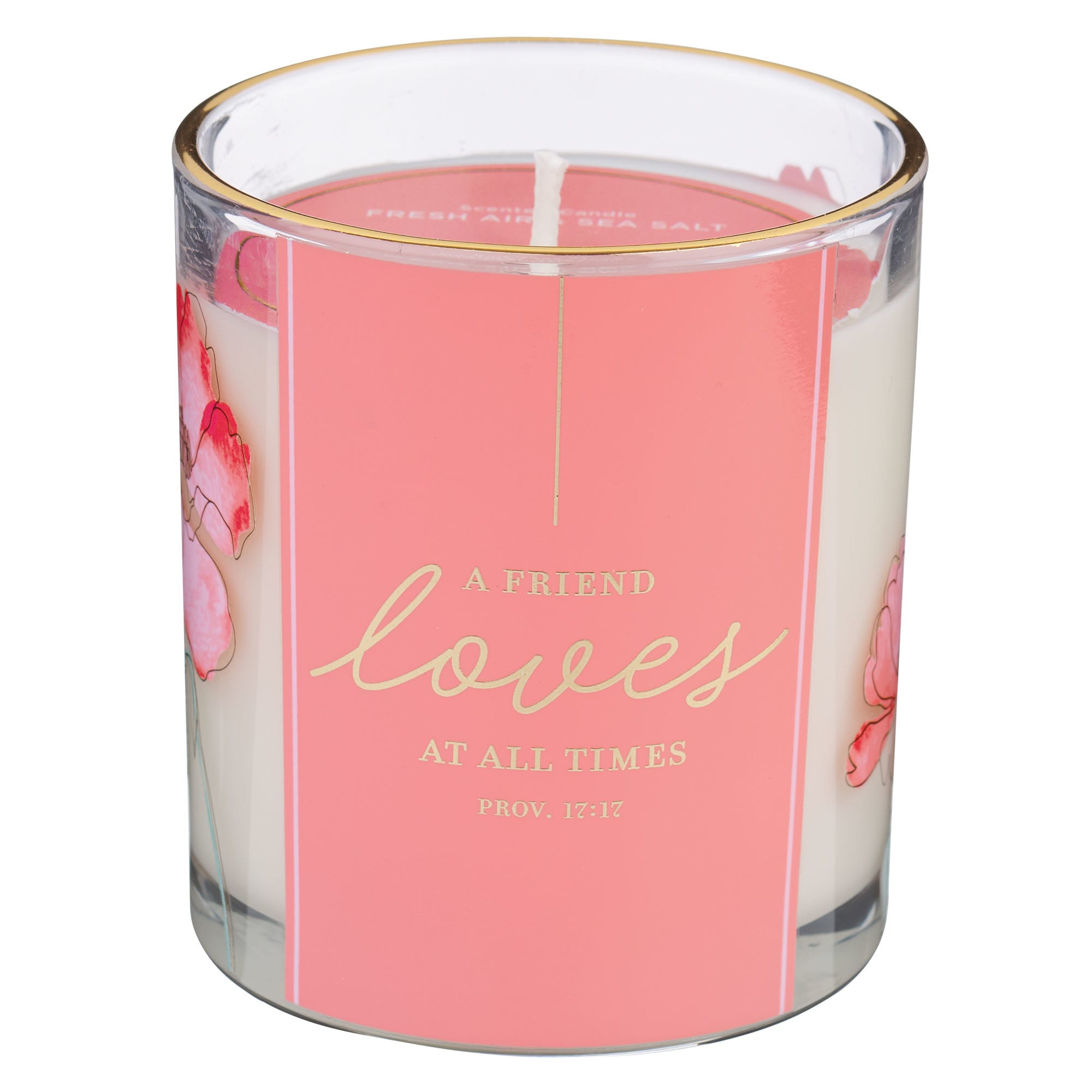 Glass Candle: A Friend Loves At All Times Prov. 17:17