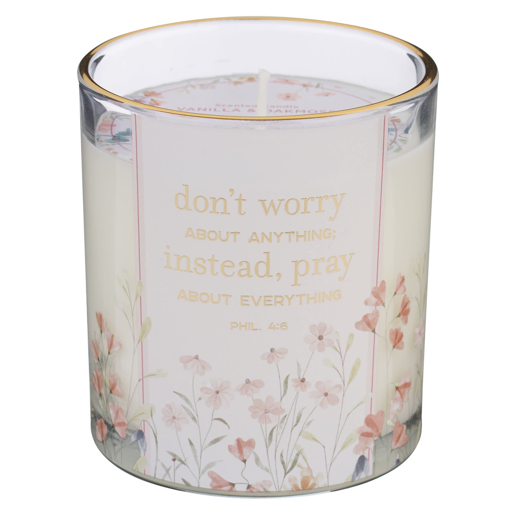 Glass Candle: Don't Worry About Anything Phil. 4:6