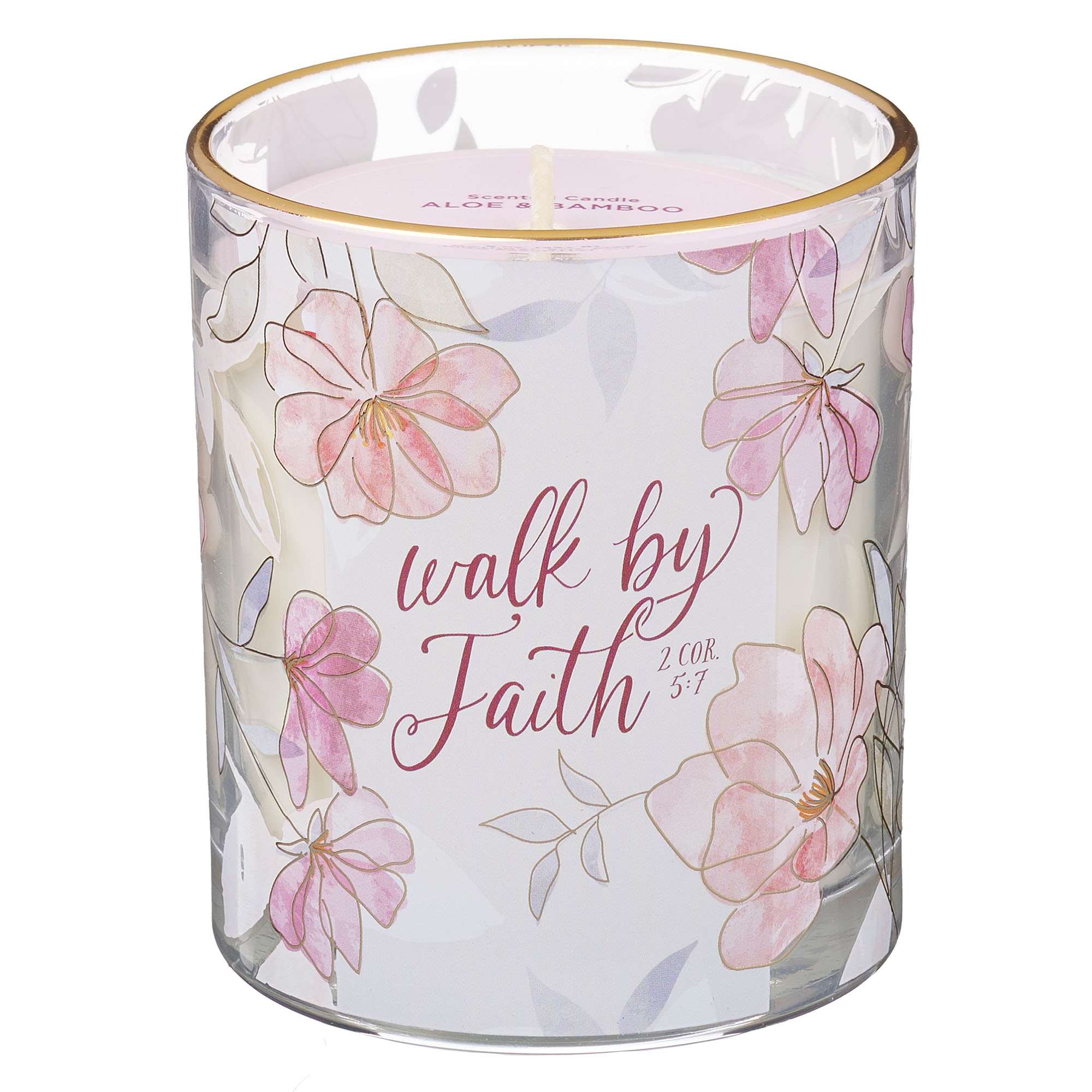 Glass Candle: Walk By Faith 2 Cor. 5:7