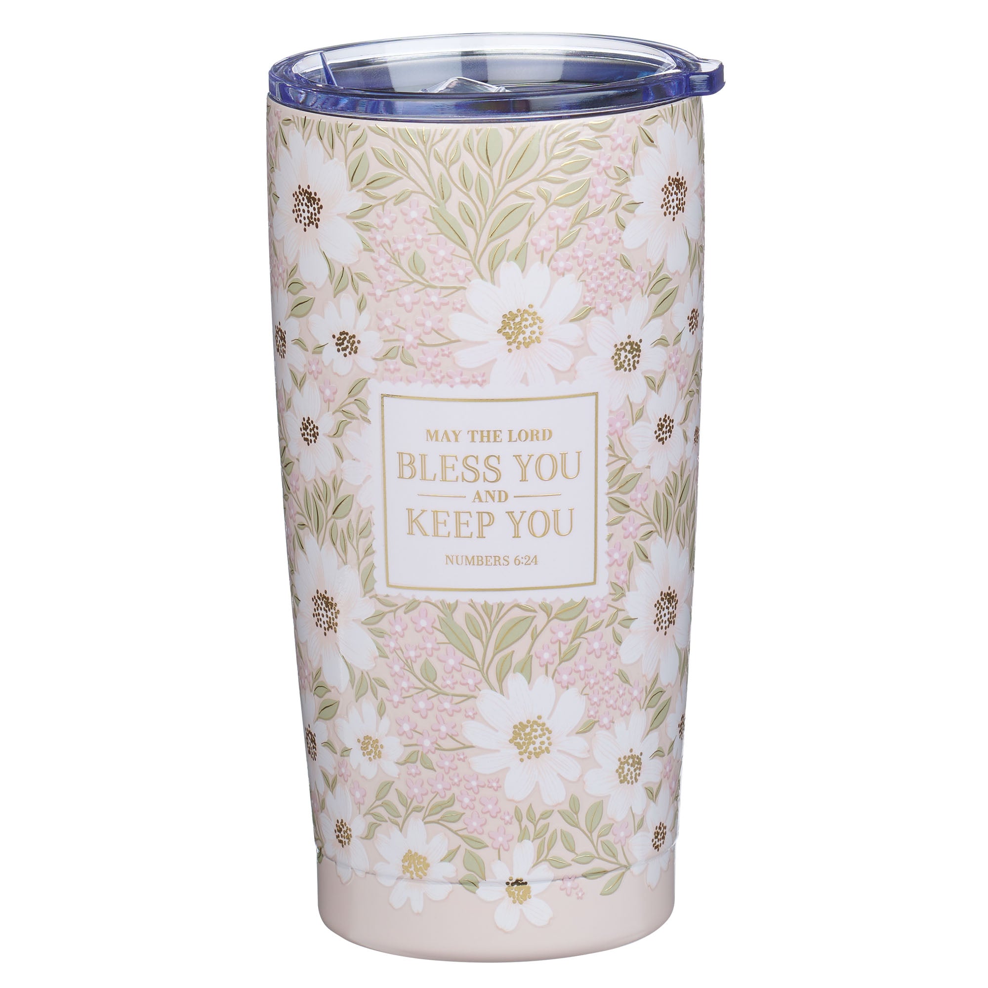 Travel Tumbler, Stainless Steel, 532ml (Bless and Keep You Blush Bloom Collection)
