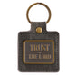 Keyring, Faux Leather Metal Badge: Trust in the Lord