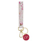 Keyring with Wrist Strap: Love (Love Cherry Pink Hummingbird Collection)