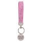 Keyring with Wrist Strap: Be Still and Know, Psalm 46:10 (Metal and Faux Leather) Lilac/Silver