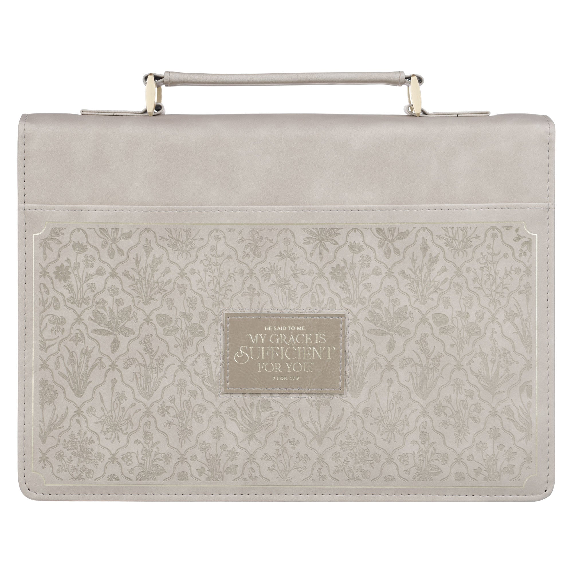 Bible Cover Medium (Grace Taupe Wildflower Collection)