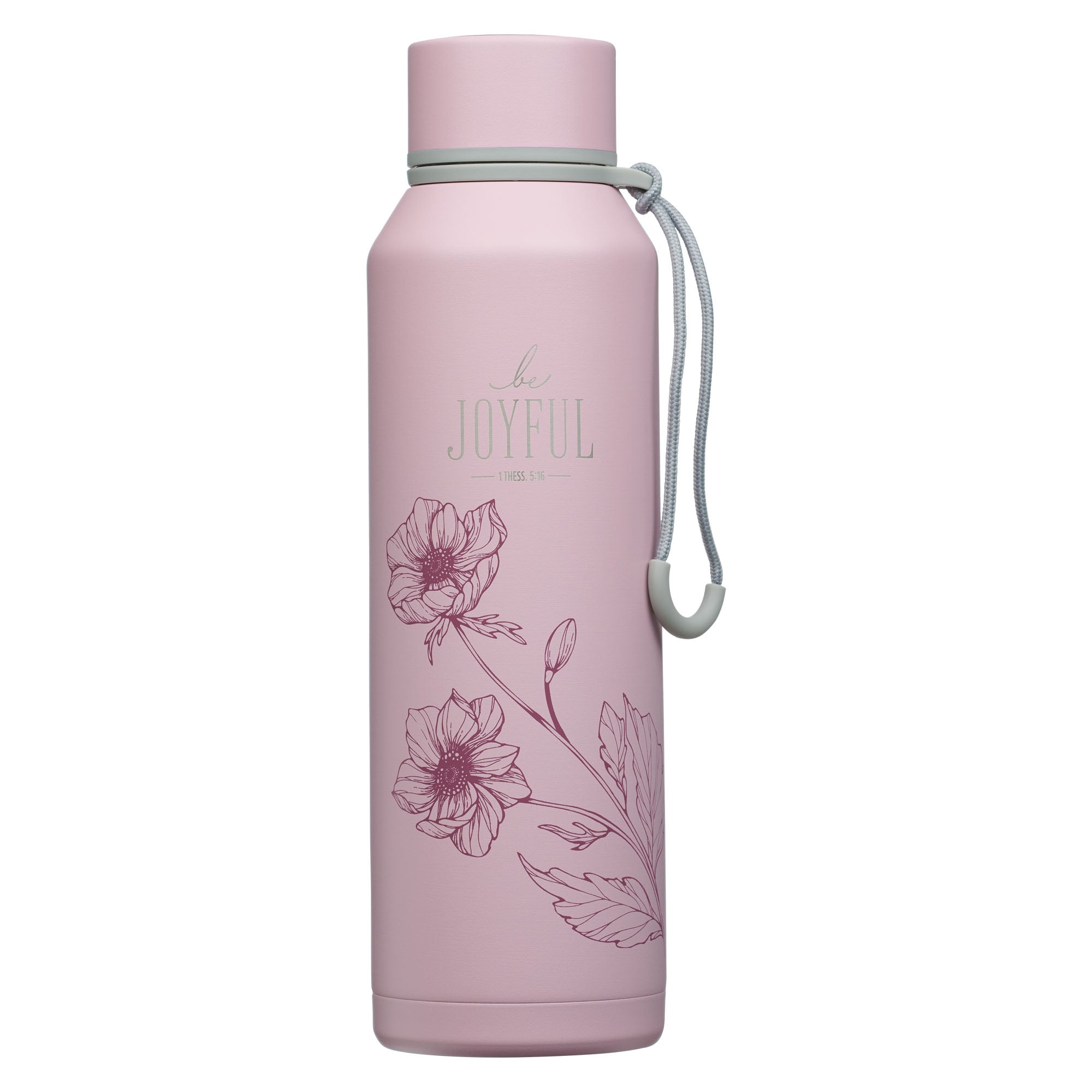 Water Bottle, Stainless Steel, 710ml (Joyful Dusty Mauve Pressed Flower Collection)