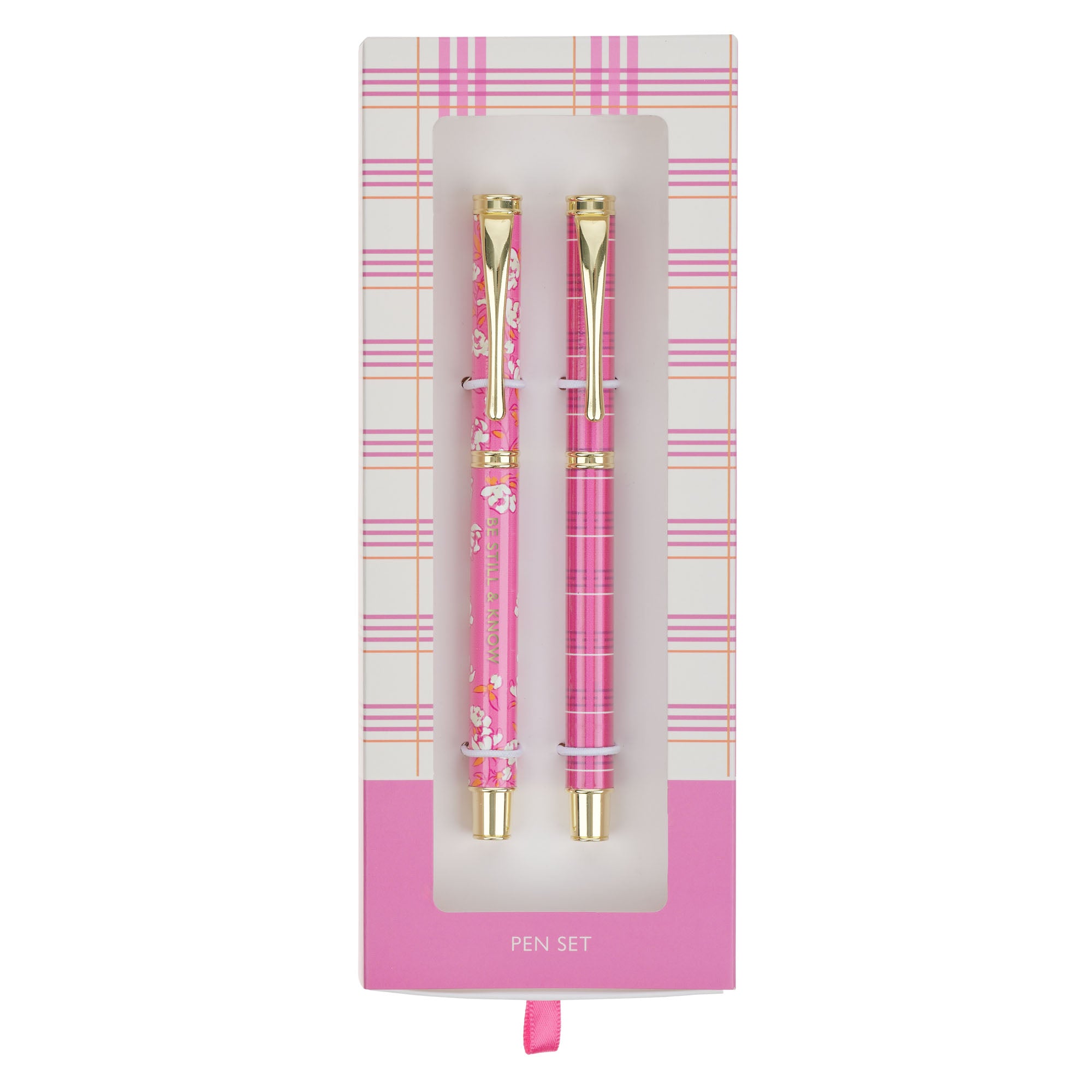 Pen (Set of 2): Be Still & Know, Black Ink, Pink
