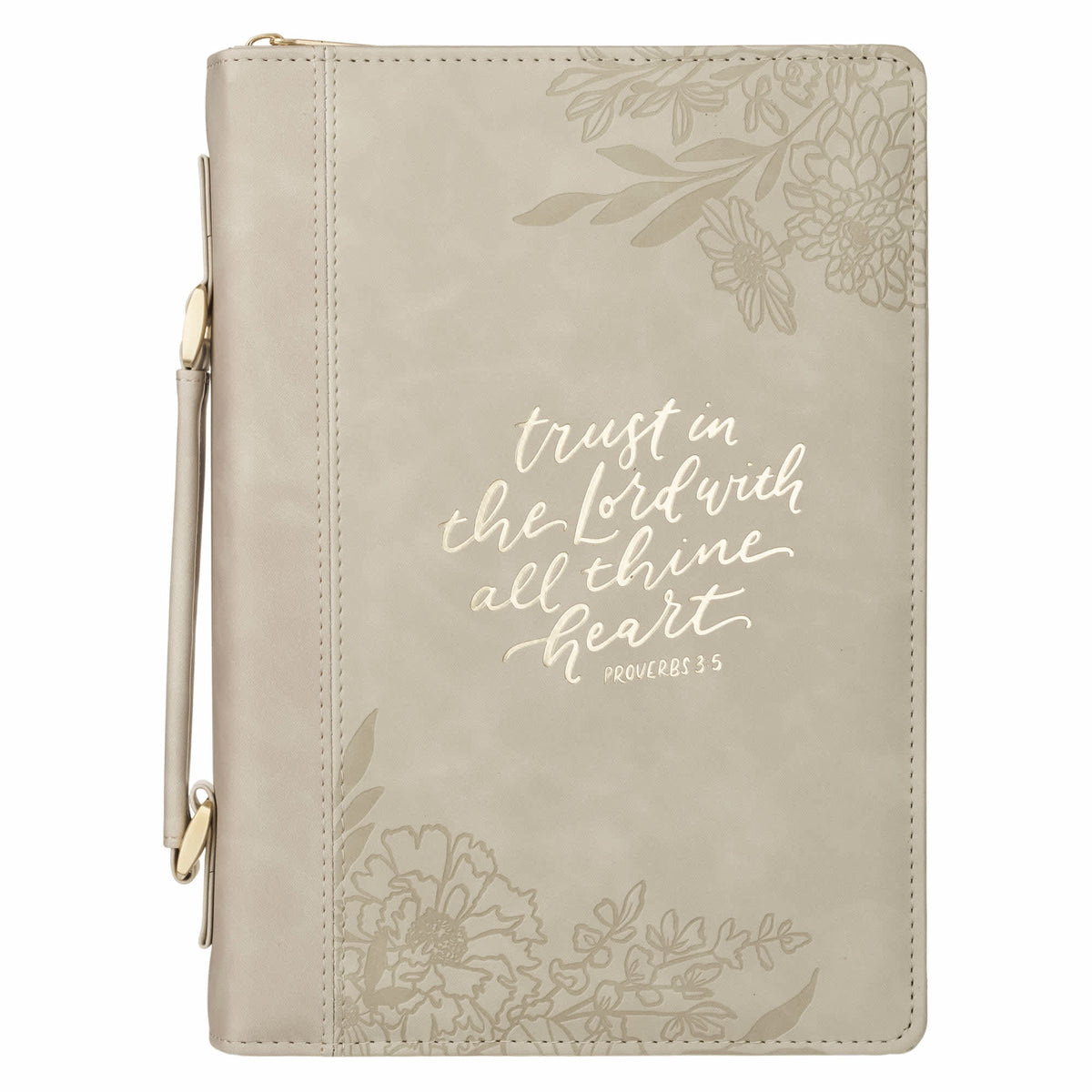 Bible Cover Large: Fashion Taupe Trust In The Lord Prov. 3:5
