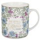 Ceramic Mug: Purple Floral Be Still And Know Ps. 46:10
