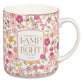 Ceramic Mug: Pink Floral Your Word Is A Lamp for My Feet Ps. 119:105