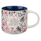 Ceramic Mug: White Pink Floral It Is Well With My Soul