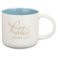 Ceramic Mug: White Blue Pray More Worry Less