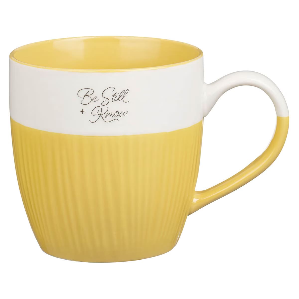 Ceramic Mug: Set 4pc Blue, Taupe, Yellow, and Green
