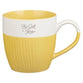 Ceramic Mug: Set 4pc Blue, Taupe, Yellow, and Green