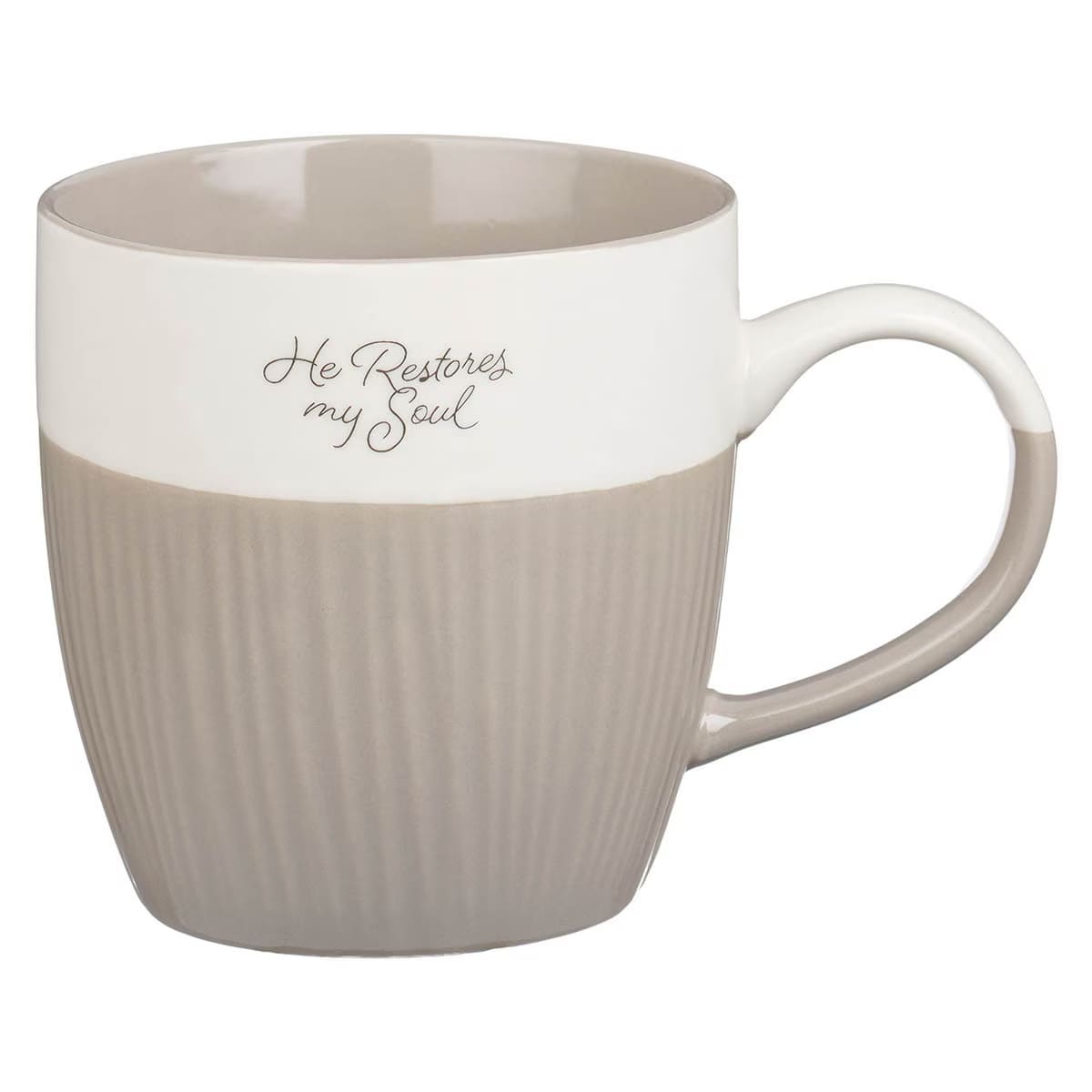 Ceramic Mug: Set 4pc Blue, Taupe, Yellow, and Green