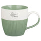 Ceramic Mug: Set 4pc Blue, Taupe, Yellow, and Green