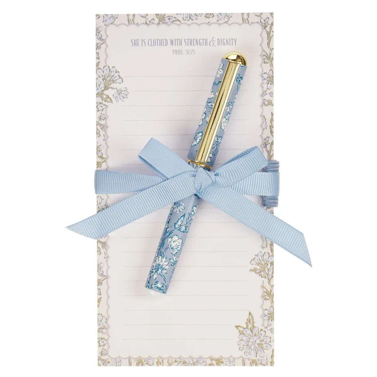 Magnetic Shopping List with Pen: Strength And Dignity Prov. 31:25