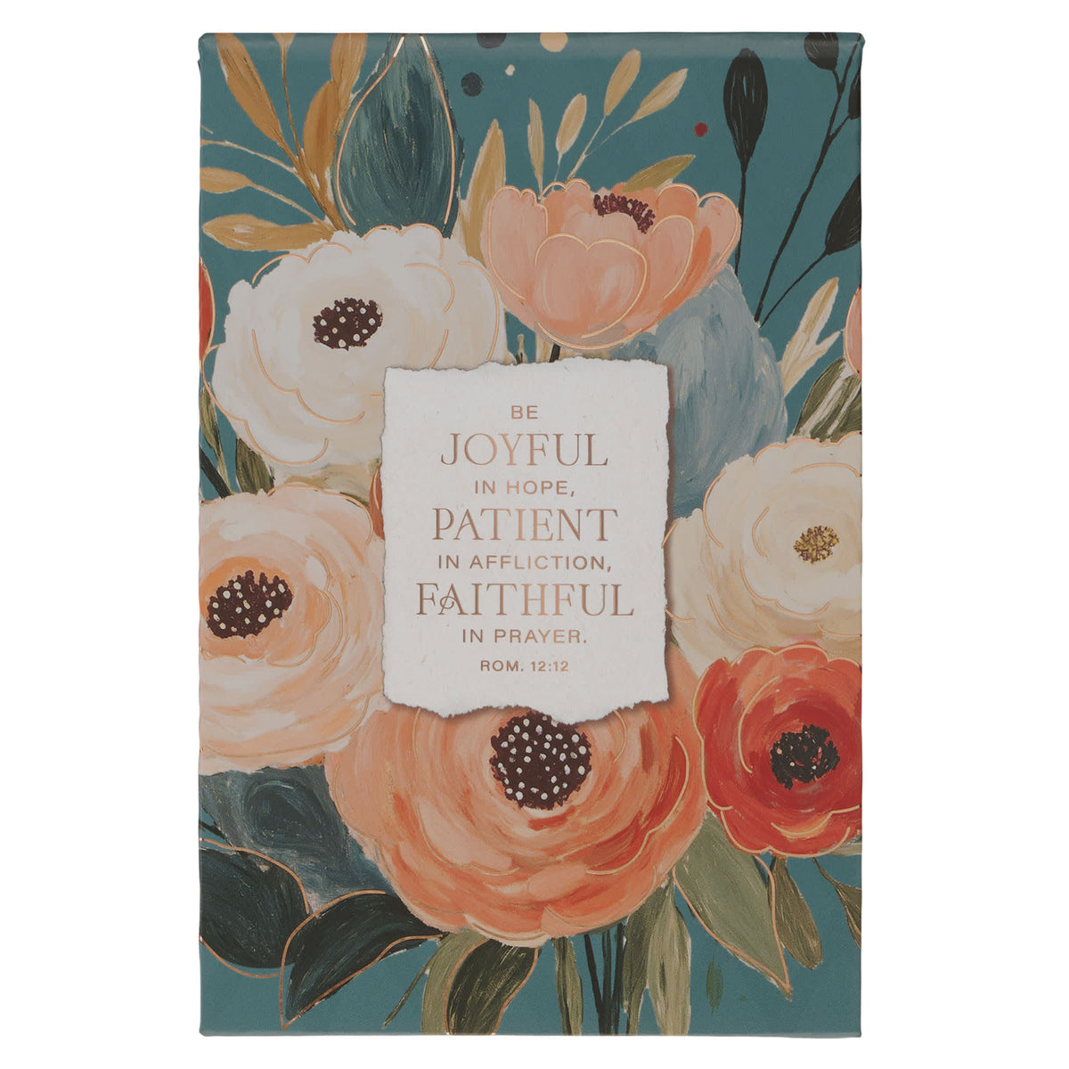 Notepad: Floral Joyful, Patient, Faithful Rom. 12:12
