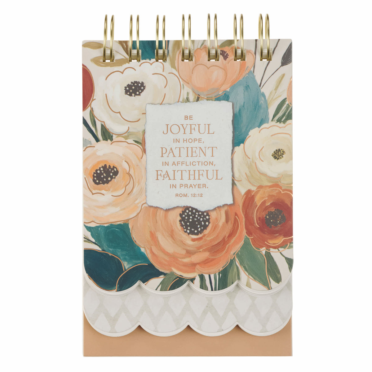 Notepad: Floral Joyful, Patient, Faithful Rom. 12:12