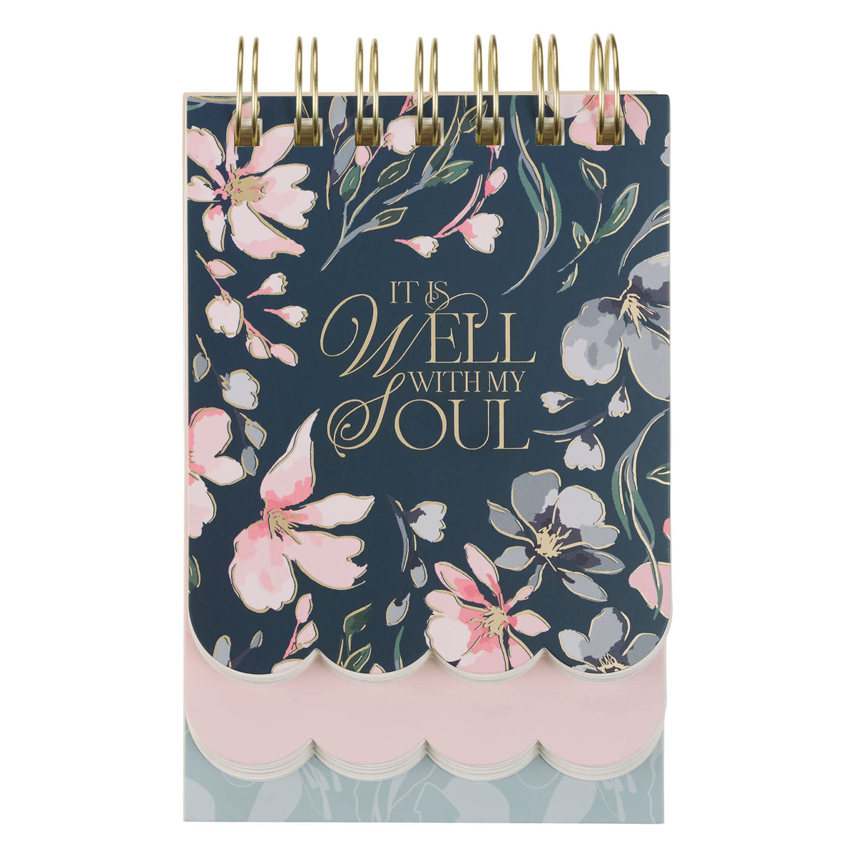 Notepad: Navy Floral It Is Well With My Soul
