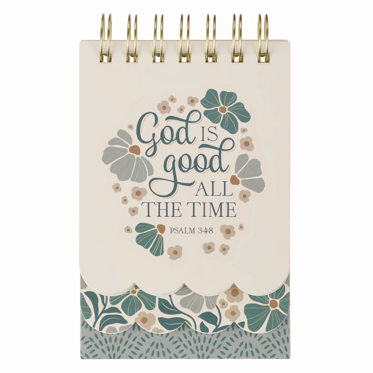 Notepad: Cream Blue God Is Good Ps. 34:8