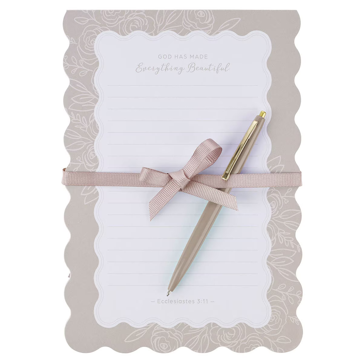Tear-off Notepad with Pen:  Everything Beautiful Ecc. 3:11