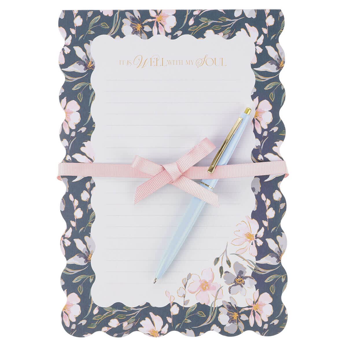 Tear-off Notepad with Pen:  It Is Well With My Soul