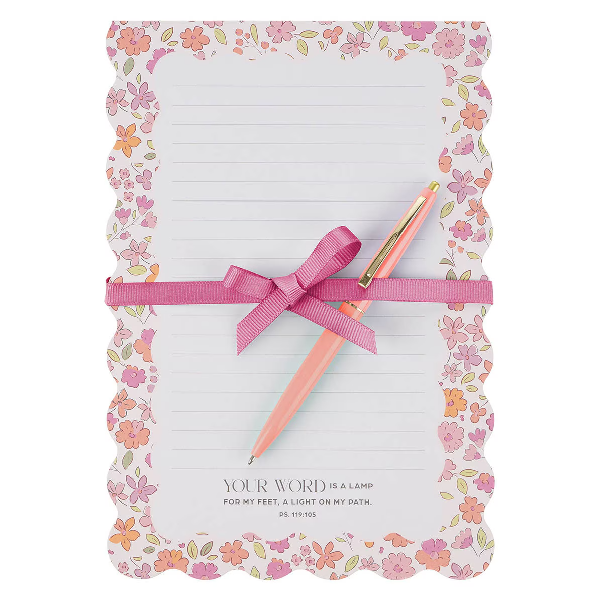 Tear-off Notepad with Pen:  Your Word Is A Lamp To My Feet Ps. 119:105