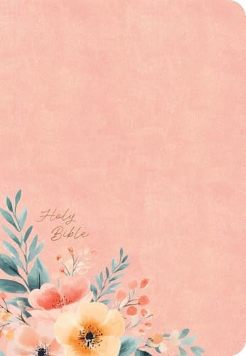 CSB Large Print Personal Size Reference Bible, Digital Study Edition, Peach Floral (Red Letter Edition)