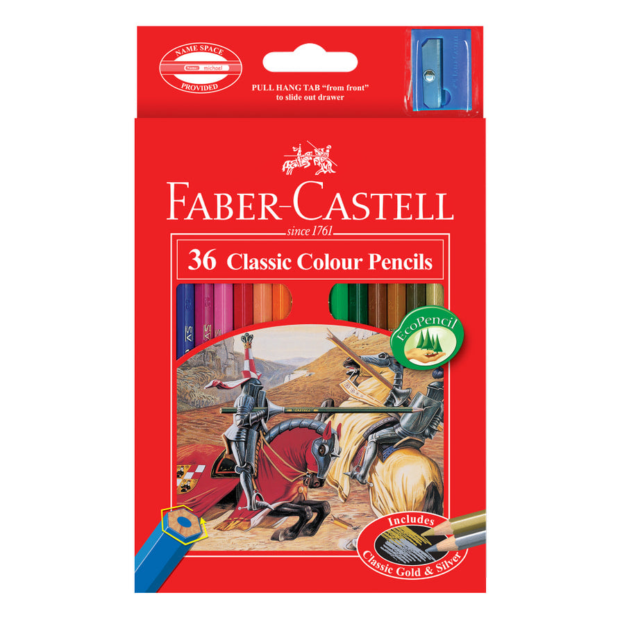 Faber-Castell Classic Colour Pencils Set of 36 + Bonus Sharpener