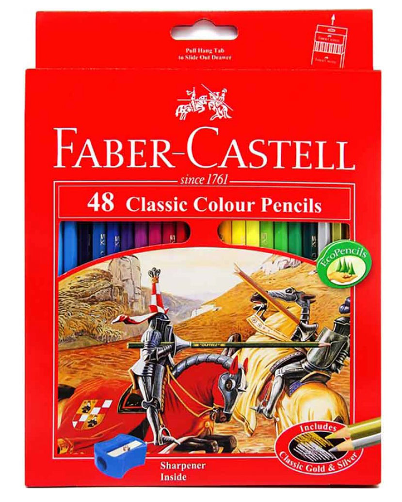 Faber-Castell Classic Colour Pencils Set of 48 + Bonus Sharpener