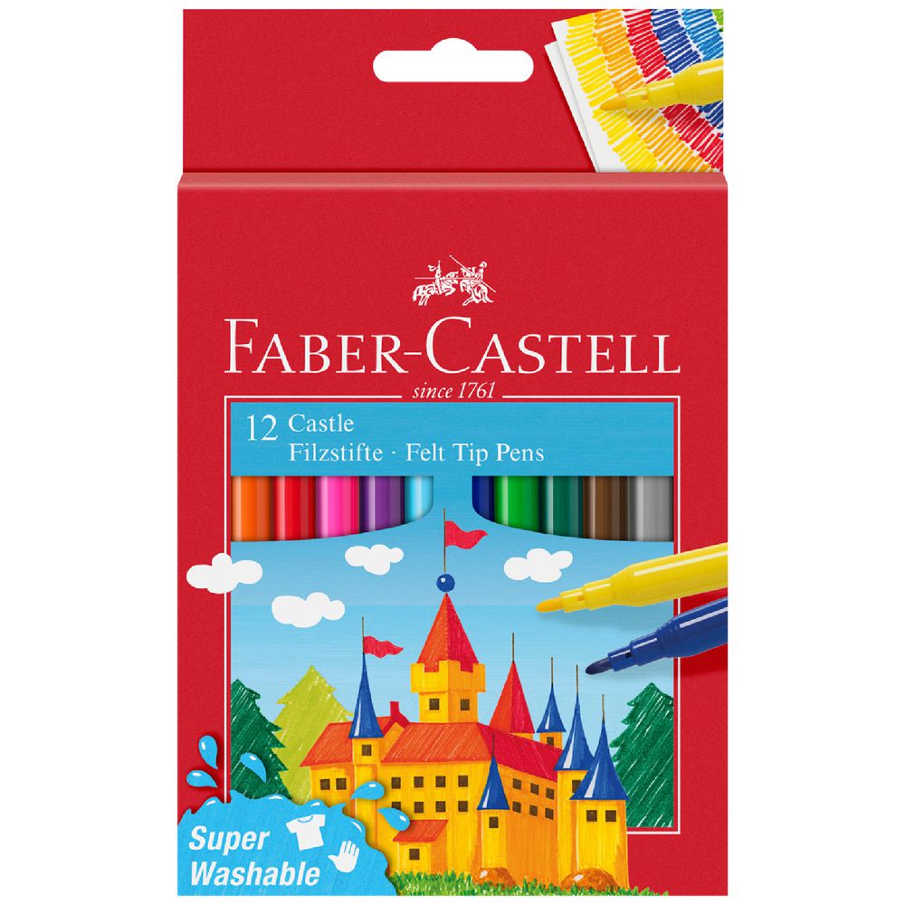 Faber-Castell Fibre-Tip Colour Markers Wallet of 12