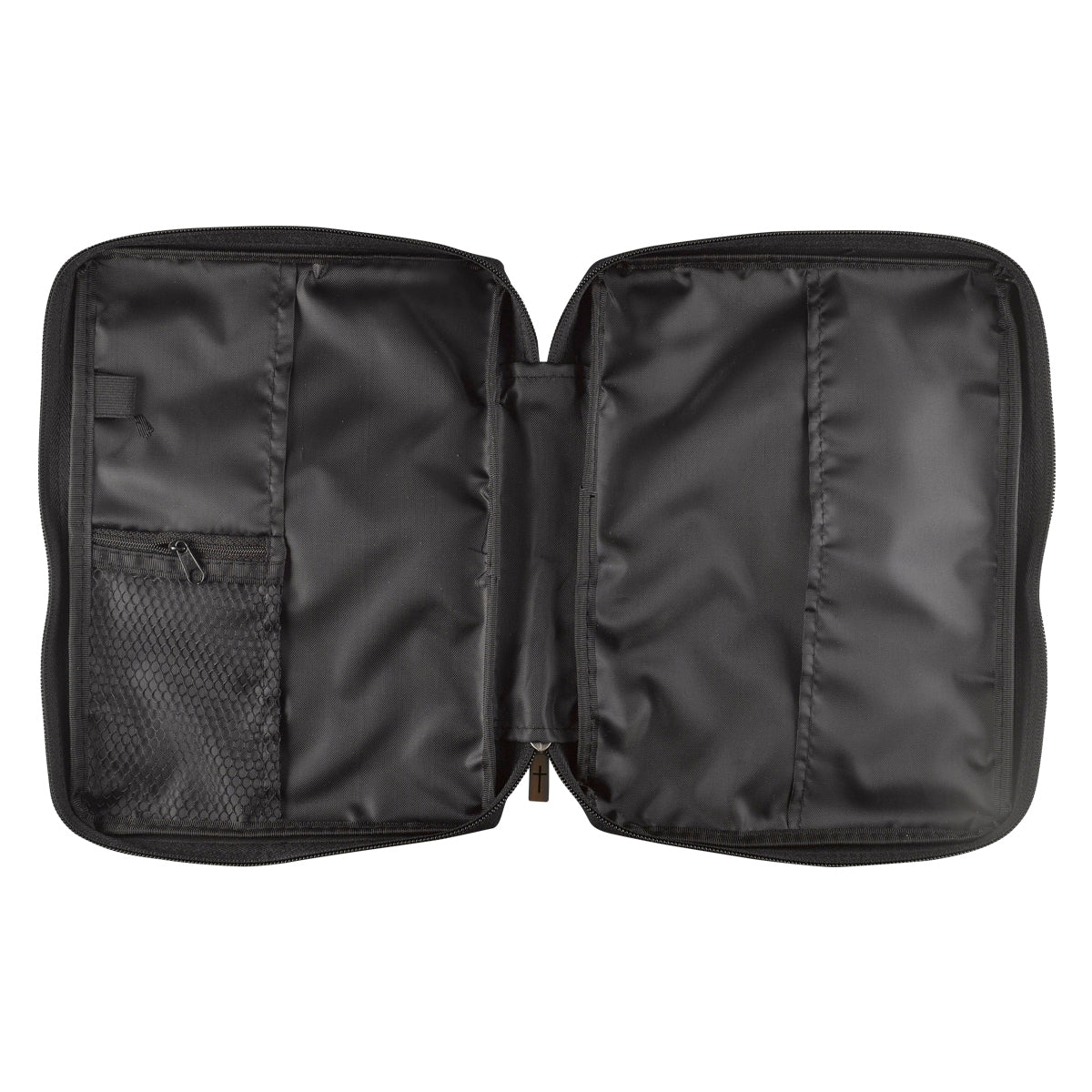 Bible Cover Polyester With Fish Label Black Large