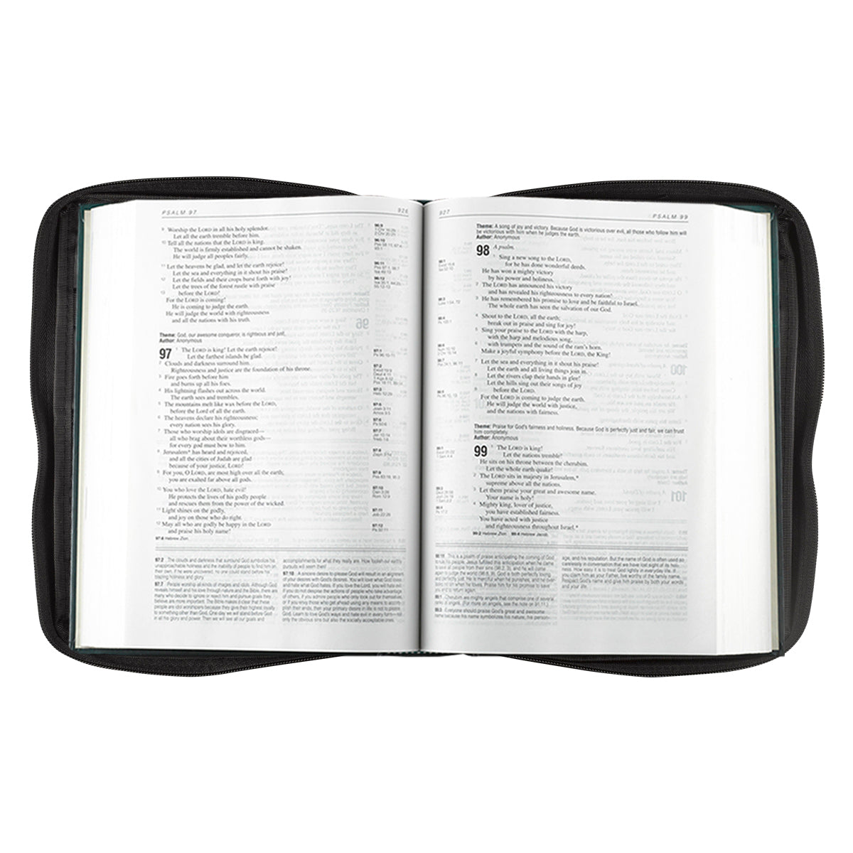 Bible Cover Polyester With Fish Label Black Large