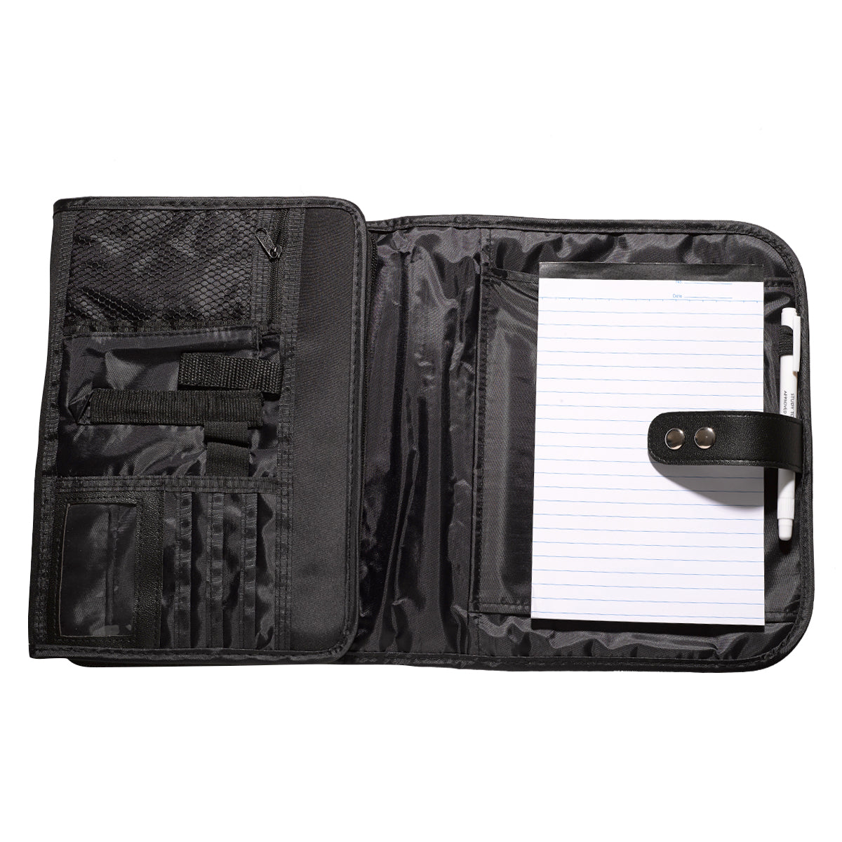 Bible Cover Large Micro-Fiber Tri-Fold Organizer, Metal Fish Badge Black