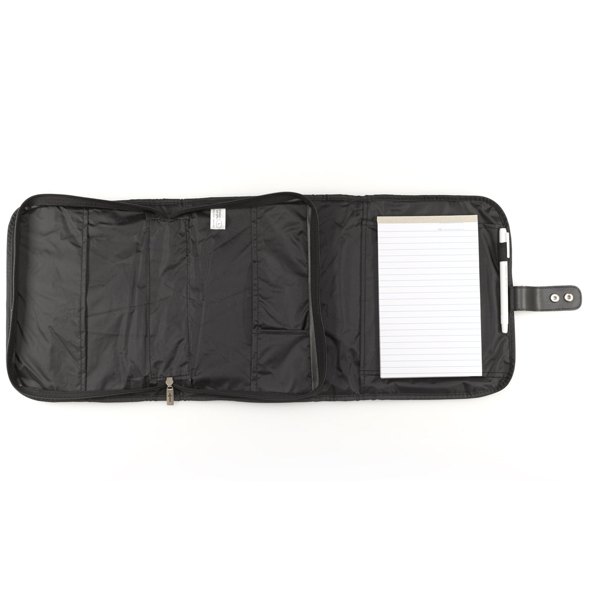 Bible Cover Large Micro-Fiber Tri-Fold Organizer, Metal Fish Badge Black