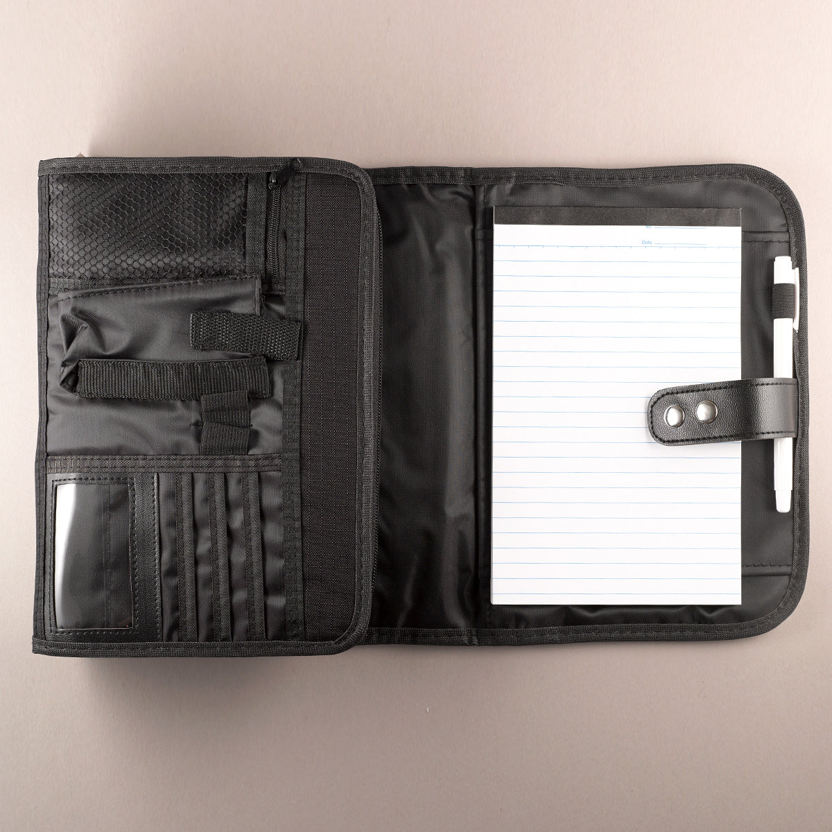 Bible Cover Tri-Fold Organizer Medium Black Polyester