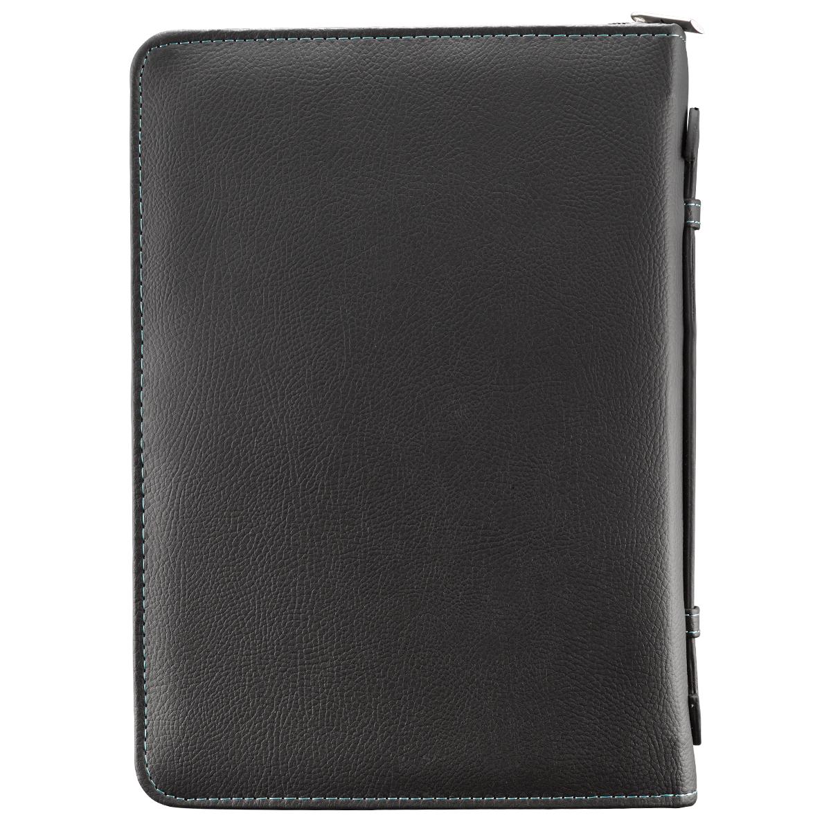 Bible Cover Fashion Medium: Serenity Prayer Two-Tone Bible Cover in Aqua