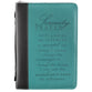 Bible Cover Fashion Large: Serenity Prayer Two-Tone Bible Cover in Aqua