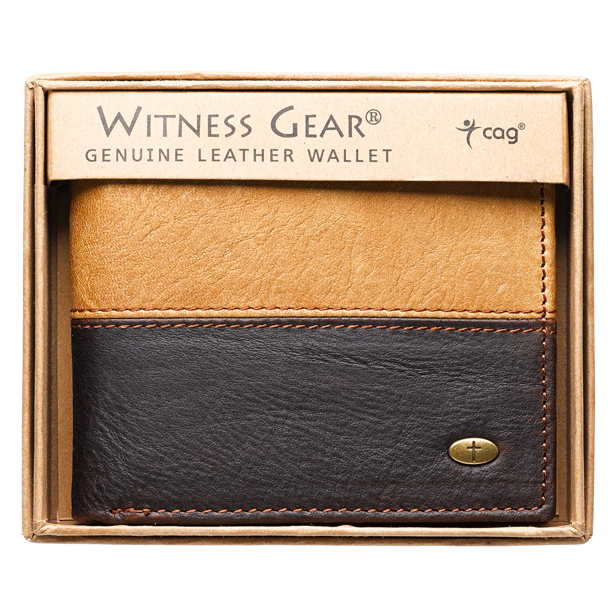 Leather Wallet: Cross, Tan/Brown, Bi-Fold, Zipper Coin Pocket, Rfid-blocking, Gift Boxed