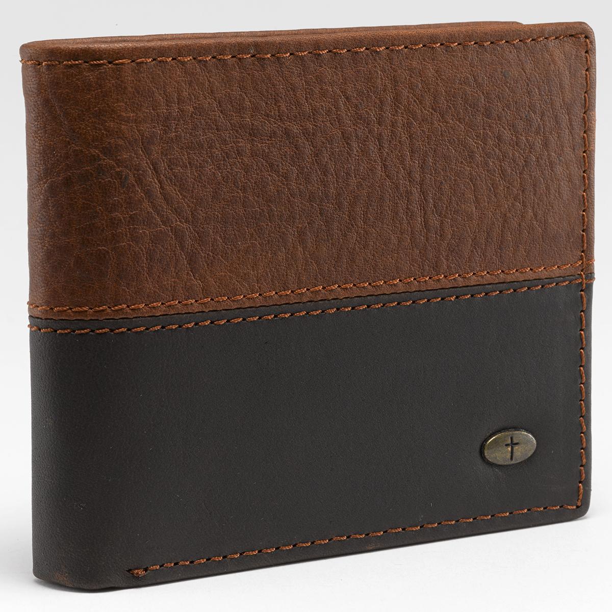 Leather Wallet: Cross, Tan/Brown, Bi-Fold, Zipper Coin Pocket, Rfid-blocking, Gift Boxed