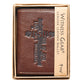Leather Wallet: Jesus Cross, Brown, Tri-Fold, Rfid-blocking, Gift Boxed