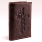 Leather Wallet: Jesus Cross, Brown, Tri-Fold, Rfid-blocking, Gift Boxed