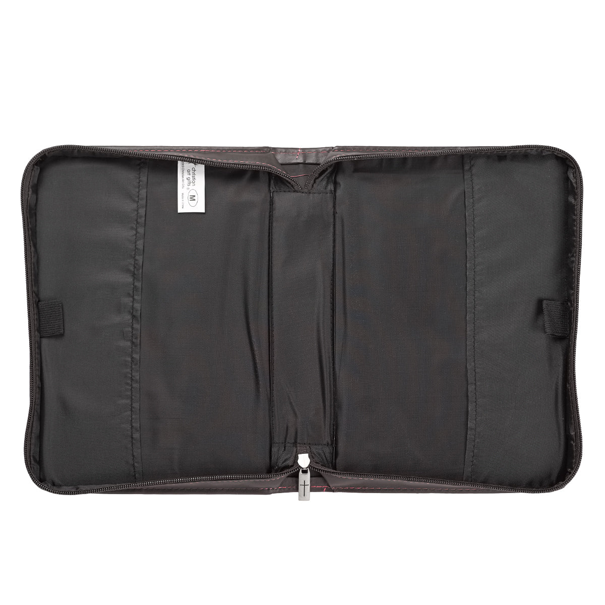 Bible Cover Trendy Medium: Love, Pink/Brown, Carry Handle Luxleather (1 Cor 13:4-8)