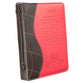 Bible Cover Trendy Medium: Love, Pink/Brown, Carry Handle Luxleather (1 Cor 13:4-8)