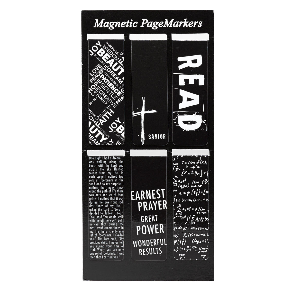 Bookmark Magnetic - set of 6: Black & White