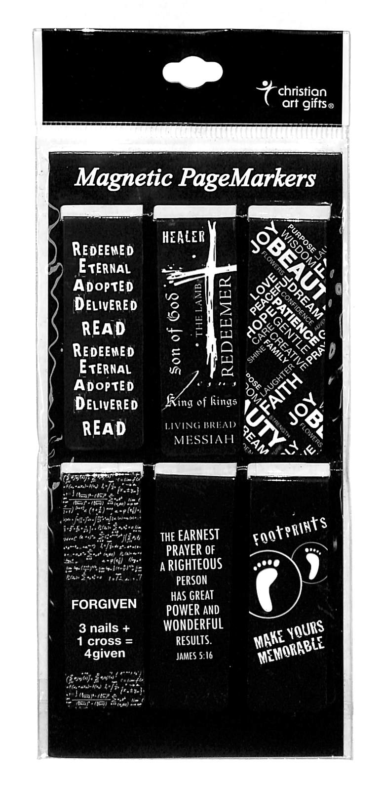 Bookmark Magnetic - set of 6: Black & White